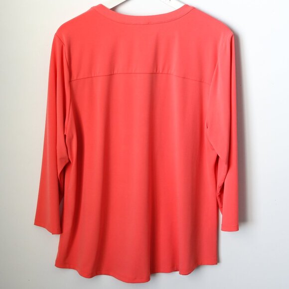 CALVIN KLEIN Coral Lace-Up Blouse- Size XL - NWT Retail $79 - Picture 6 of 10